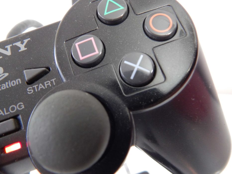 Oryginalny Czarny Black kontroler gamepad DualShock 2 do PlayStation 2 Sony stan bardzo dobry