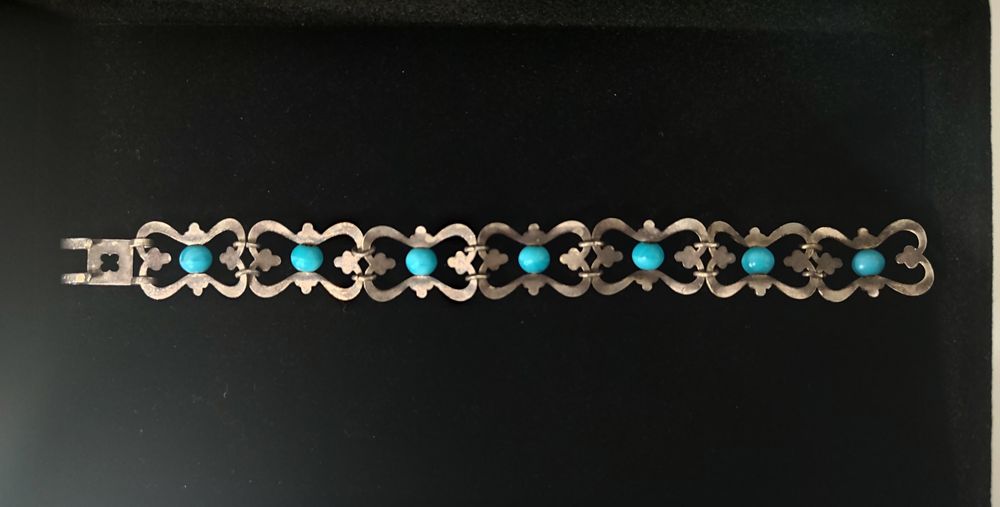 Винтажный серебряный браслет 17г