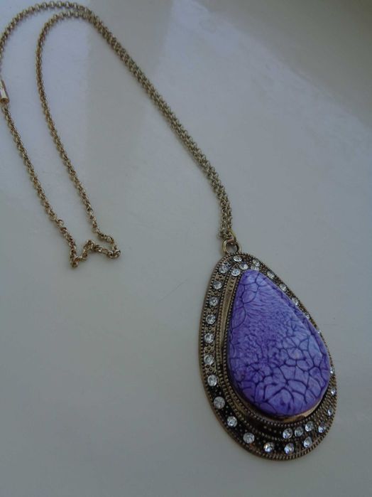 подарунк кулон люцит 7см ланцюжок 56см