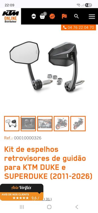 Espelhos Alumínio KTM