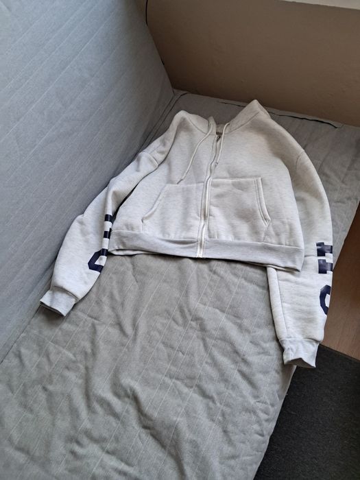 Bluza sportowa krótka suwak szara L/XL