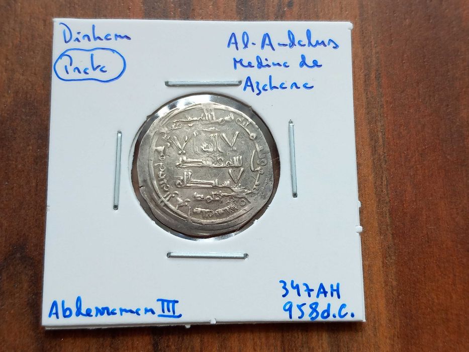 Moeda Dirham Al-Andalus 958d.c. Abderraman III