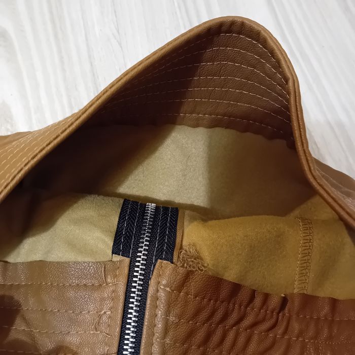 Brązowa spódnica skórzana piękna M nowa