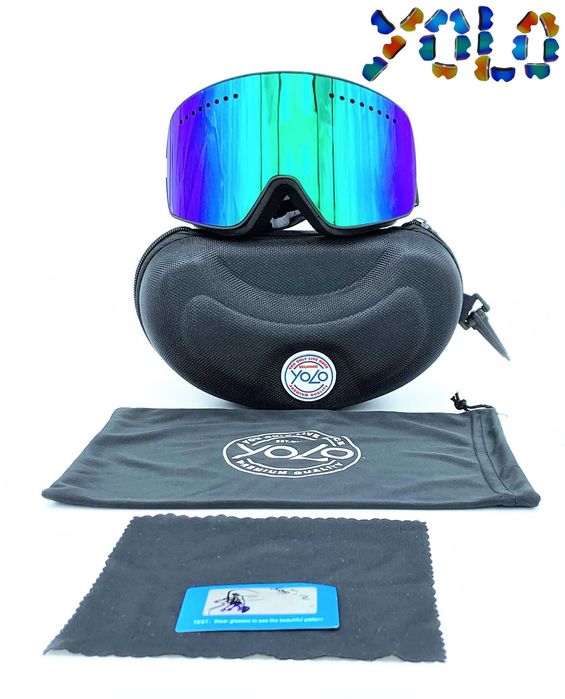 Gogle Snowboardowe Narciarskie YOLO Polaryzacja Zestaw Box Premium