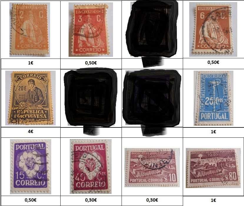 Vários Selos de Portugal 1898 a 1966