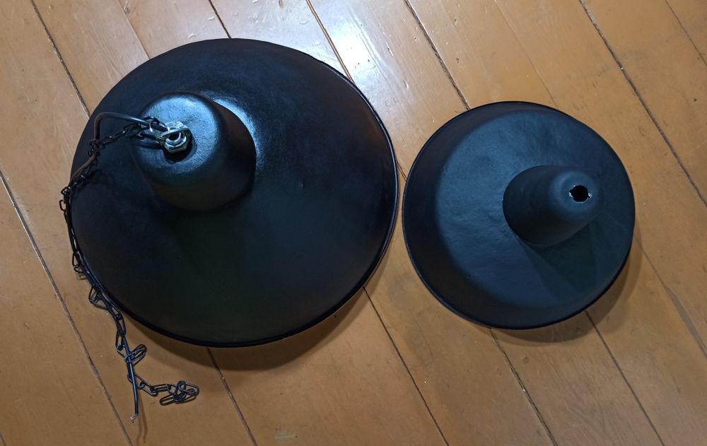 Lampy industrialne, loft, przemysłowe po renowacji -czarny mat i miedź