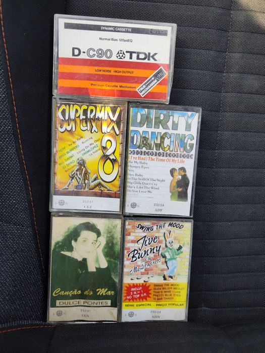 Lote de 5 Cassetes Áudio Vintage