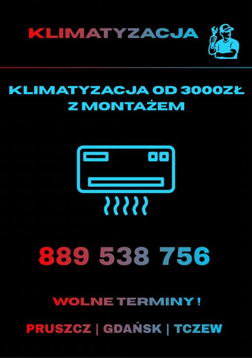 Klimatyzacja z montażem 3000zł