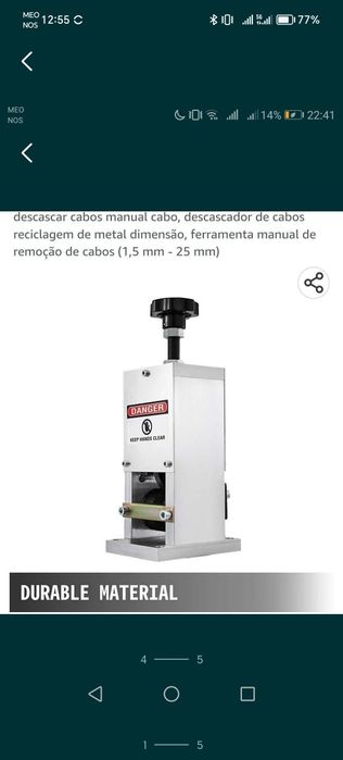 Máquina descarnar fio