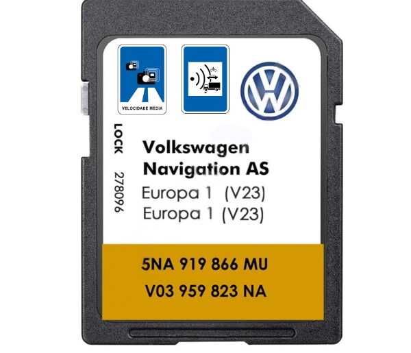 Cartão GPS VW Volkswagen MIB2 v23 2026 Golf Passat +aviso radares