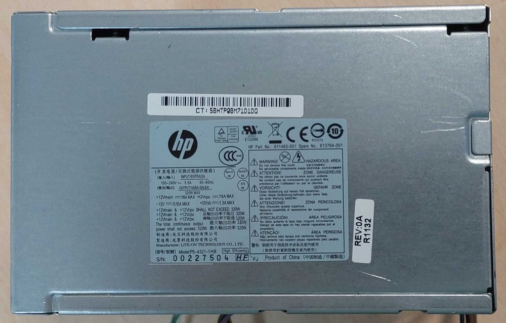 Power Supply for HP Compaq 6200 Pro Microtower PC64584681113090120