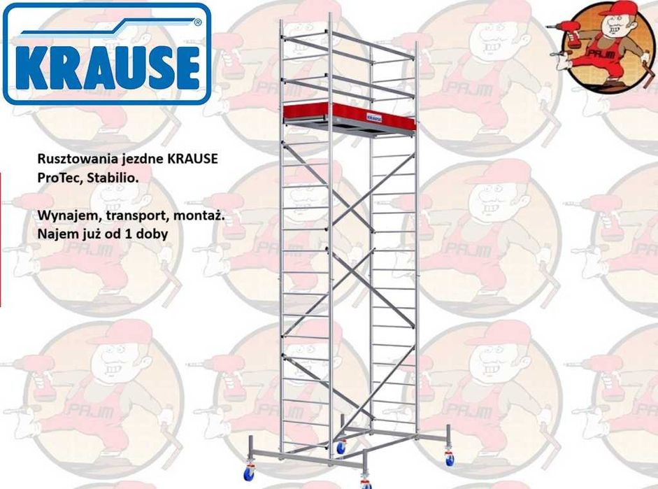 Wynajem lekkie rusztowania KRAUSE - jezdne, przejezdne - ProTec, Stabilio