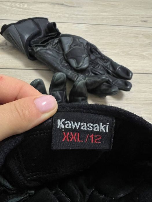 Чоловічі шкіряні рукавиці мото перчатки рукавиці мото Kawasaki XXL