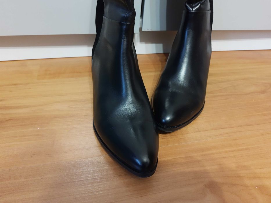 Kozaki skórzane JOOP, czarne. Rozmiar 37,5