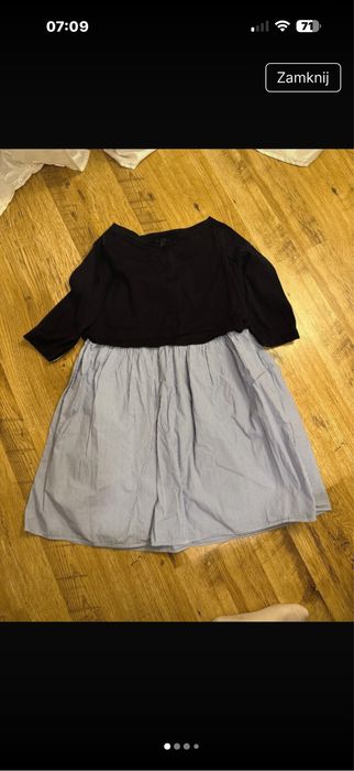 Sukienka COS 2 - w- 1 łączone materiały- MIDI