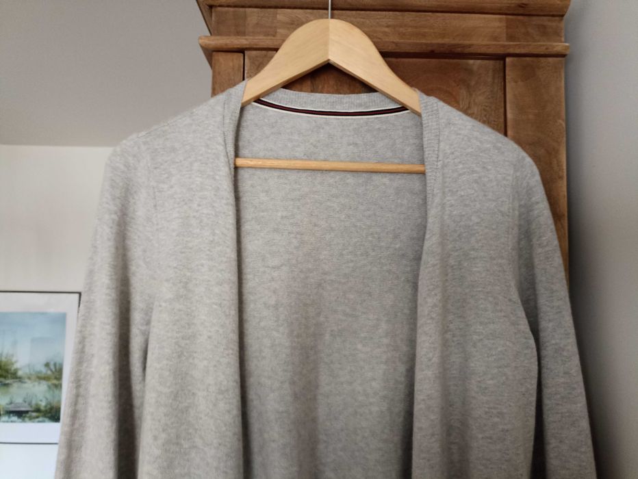 Szary kardigan Bondelid wełna bawełna