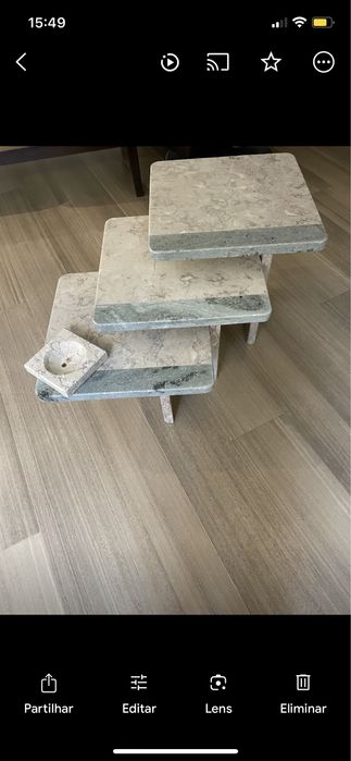 3 Mesas de apoio em pedra (usadas)