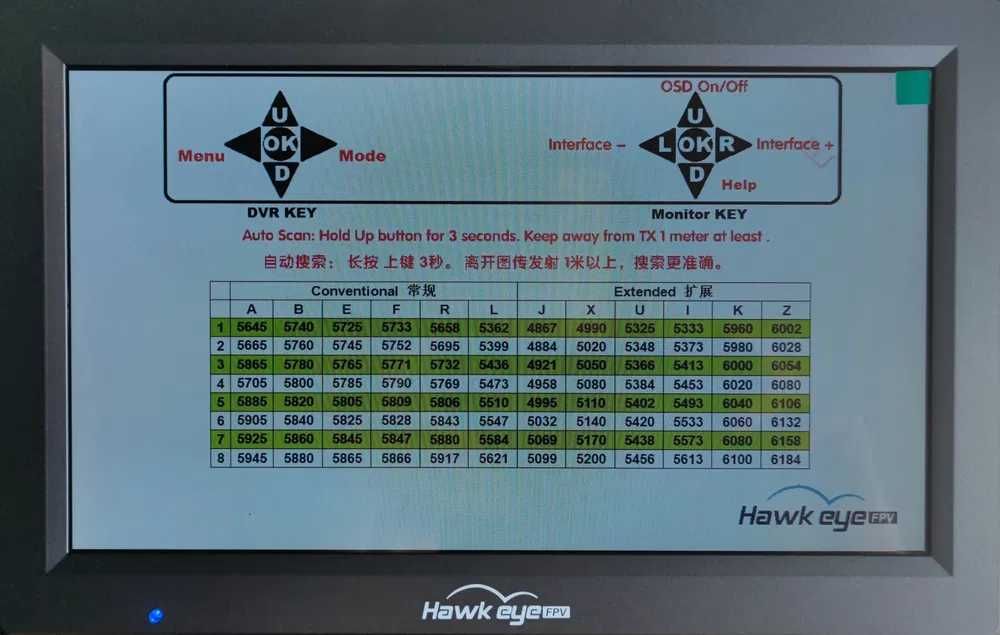 FPV Монітор Hawk eye Little Pilot Captain X (LXZ-band) 96 каналів