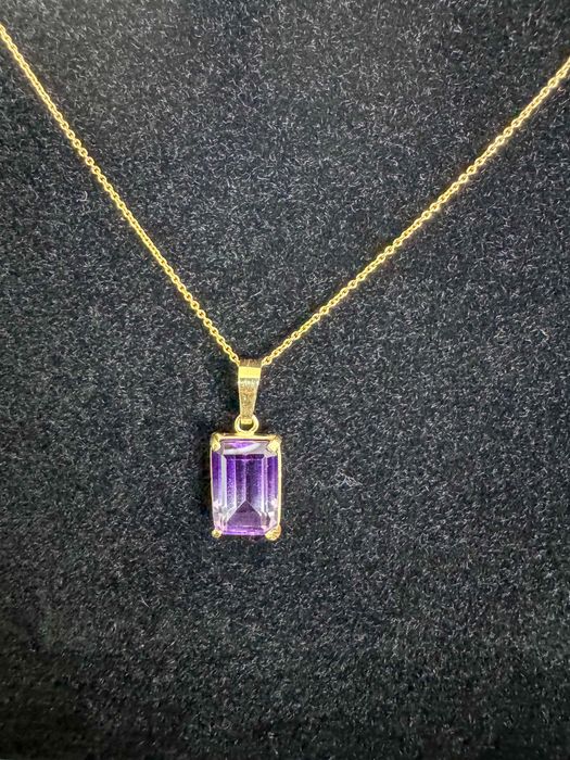 Colar com pendente ametrino ouro 18k
