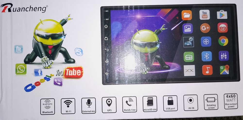 Radio android, GPS, wi-fi, bluetooth