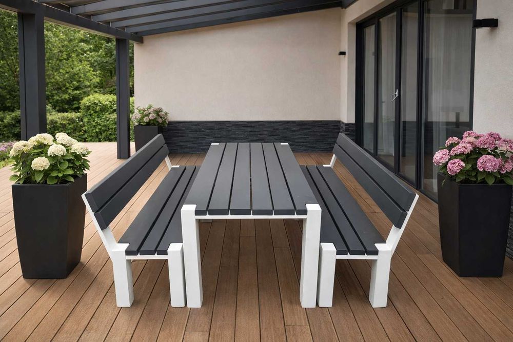 LOFT Meble Ogrodowe Nowoczesne stylowe Szaro Białe jakość PREMIUM