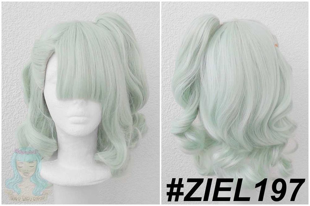 Zielona pastelowa peruka z kitką Chinatsu Zenless Zone Zero cosplay