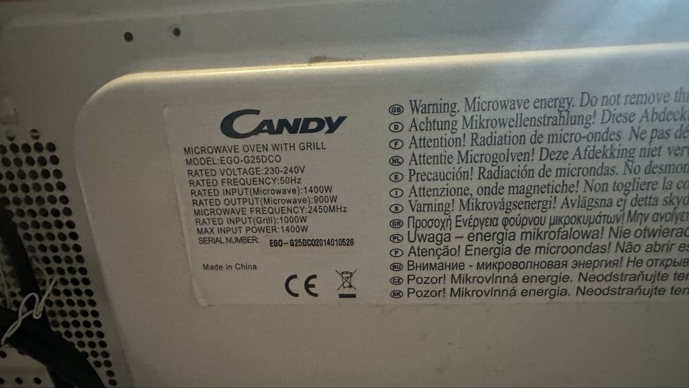 Microondas com grill Candy EGO G25DCO