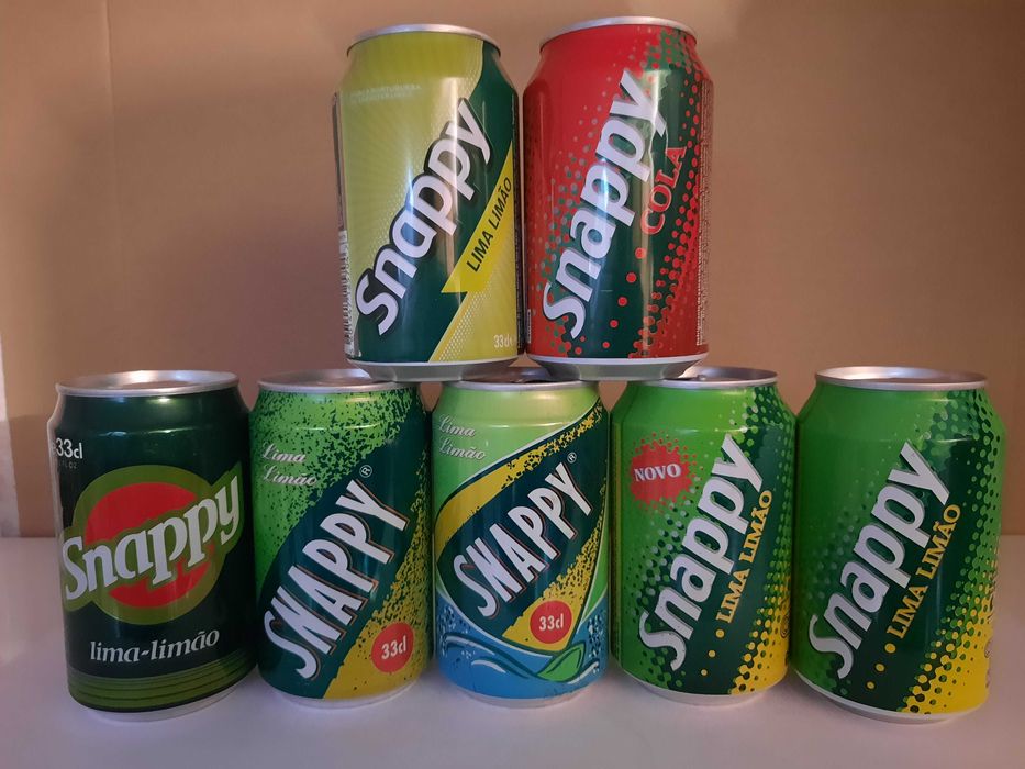 lote de 58 latas de bebidas diversas - Sprite, Snappy, Aquarius