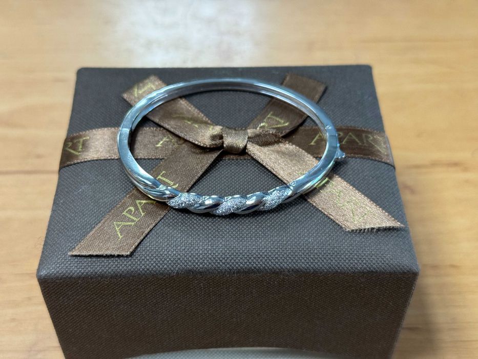 Piękna srebrna bransoletka bangle APART