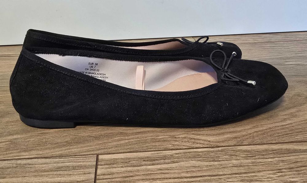 Balerinki H&M czarne rozm. 39