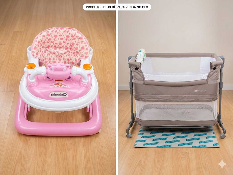 Conjunto Bebé: Berço Kinderkraft + Andador Chipolino