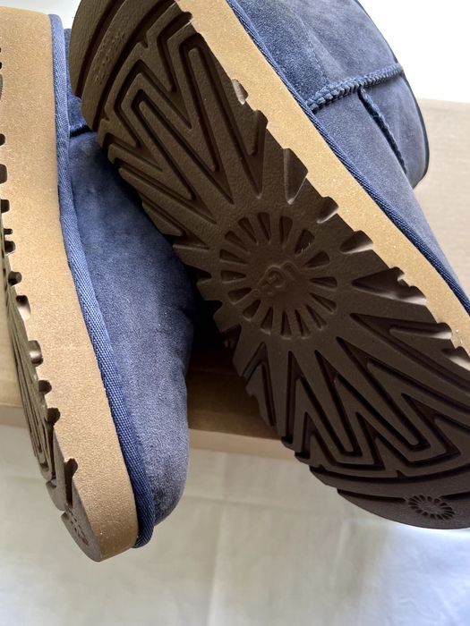 UGG ‼️W Classic Mini II  W/NAVY  Tanio‼️Granatowe Nowe  Bestseller !!!