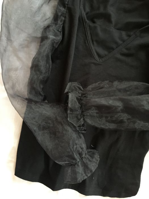 Stradivarius xs, bluzka z tiulowymi rękawami