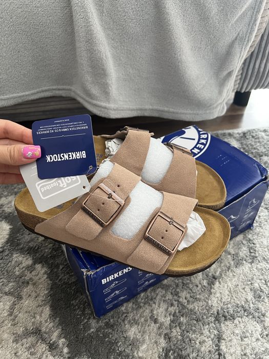 Klapki birkenstock 38 nude bezowe damskie nowe