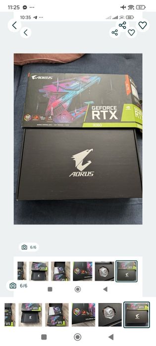 Karta graficzna rtx 3060 aorus RGB 12gb ram ddr6  jak nowa komplet
