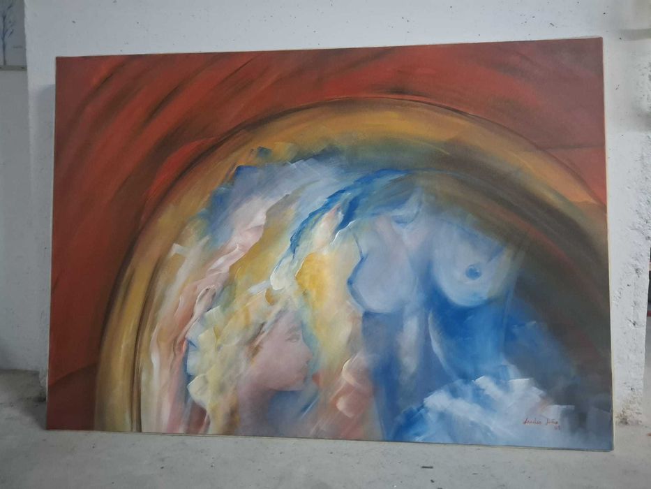 Tela com pintura em acrílico