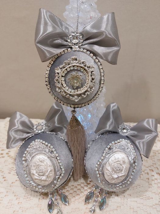 Набір ялинкових прикрас ручної роботи