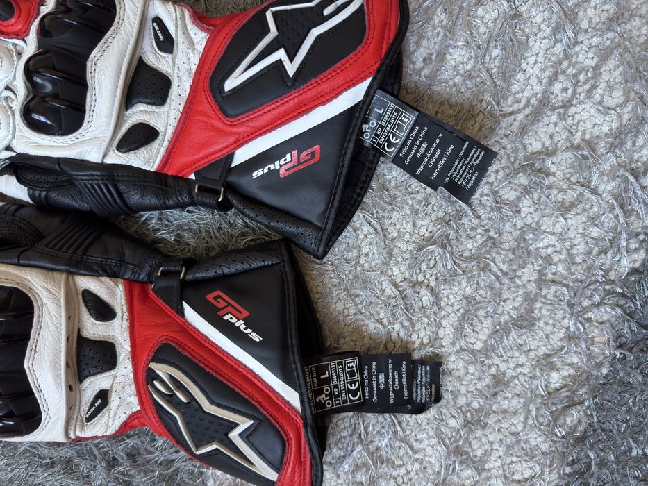 Luvas Alpinestars GP Plus Branco/Preto/Vermelho