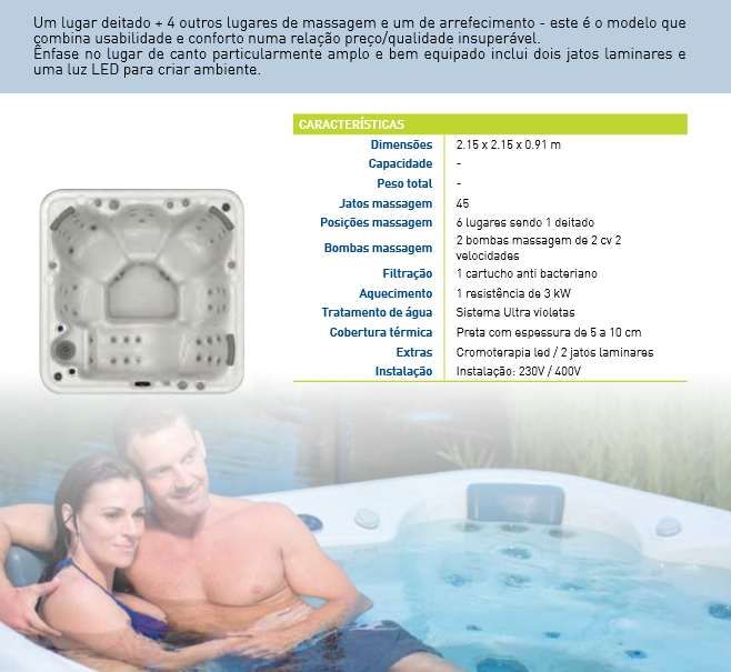 Fornecimento e montagem Spa 6 lugares NOVO