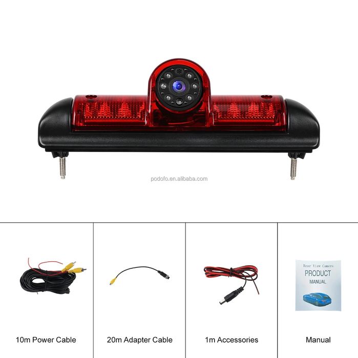 Luz de travão c/ câmara de marcha-atrás HD Fiat Ducato Peugeot Citroen