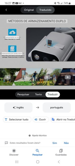 Camera de video vigilância Wi-Fi Tuya APP