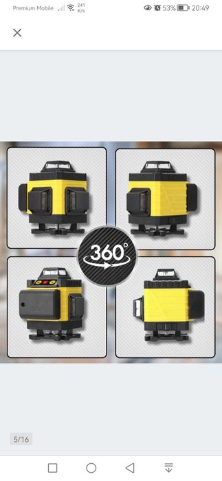 Poziomica laserowa 4d 16 Lini Zestaw Statyw