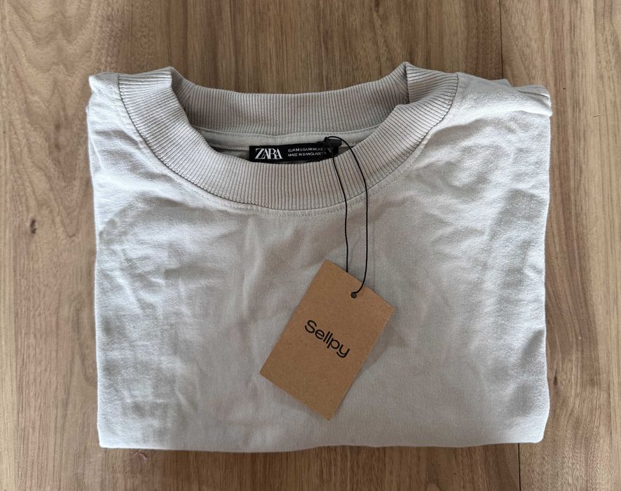 Bluza bawełniana ZARA M (medium) kremowa