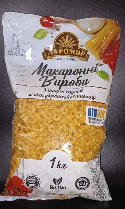 Макаронні вироби від виробника  ТМ "ДАРОМИР" ОПТ, РОЗДРІБ