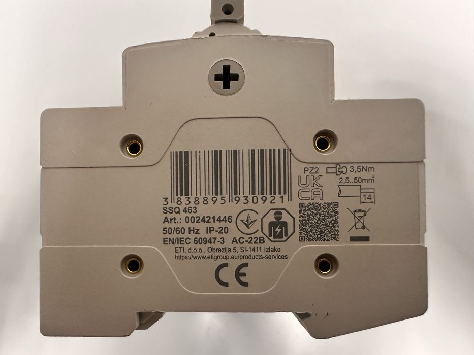 Перемикач навантаження ETI SSQ 463 "1-0-2" 4p 63A