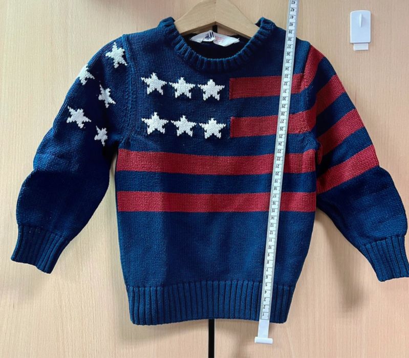 Ciepły sweter, flaga, H&M 98/104