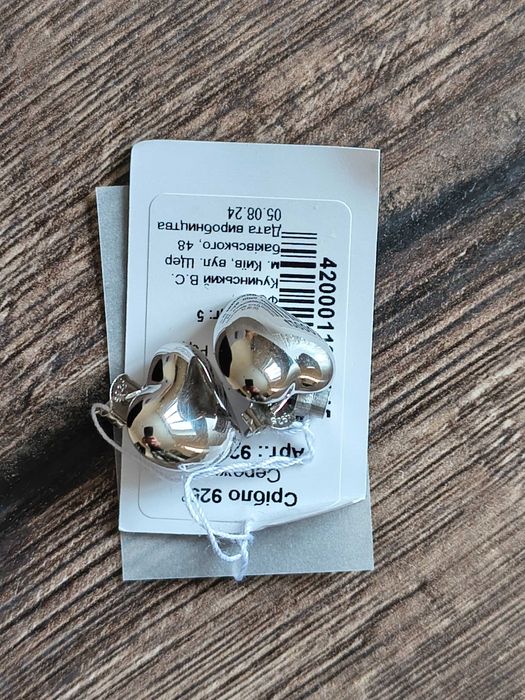 Нові срібні сережки Гаряче серце від бренду MINIMAL