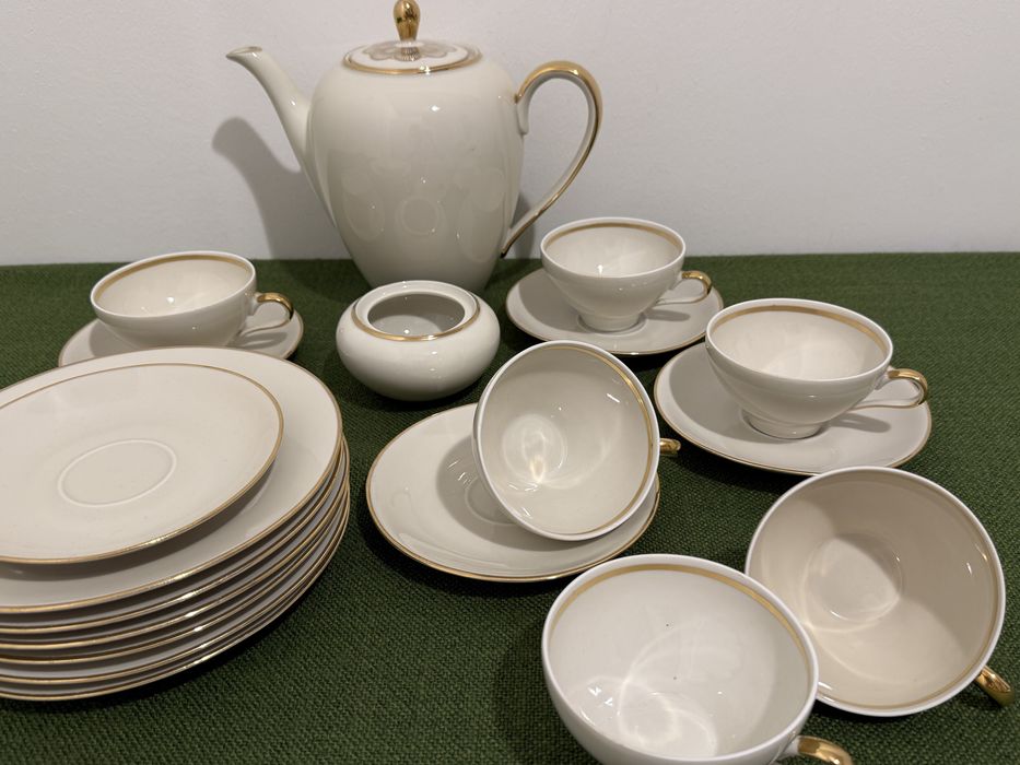 Bawarska porcelana dzbanek filiżanki talerze