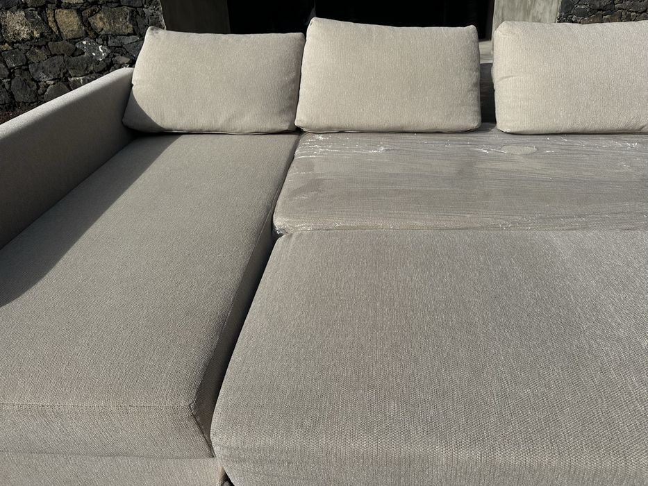 Sofa chaise longue sofa-cama e com arrumacao