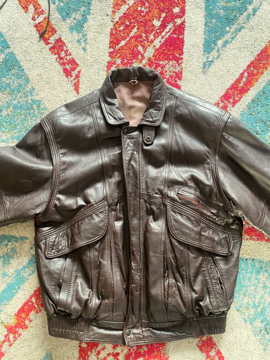 vintage leather jacket - купить мужскую одежду - Цена на OLX.ua